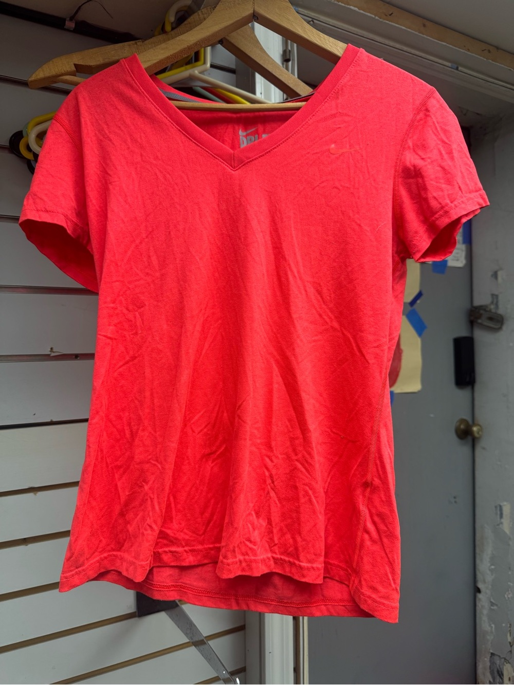Women's Nike Dri-Fit V-Neck Short Sleeve Tee - Bright Red